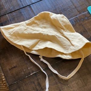 Briar handmade sun bonnet 6-12 wheat/ pale yellow